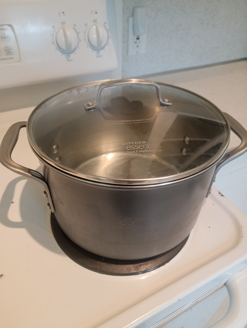 Calphalon Gray Stainless Steel Stock Pot with Glass Lid